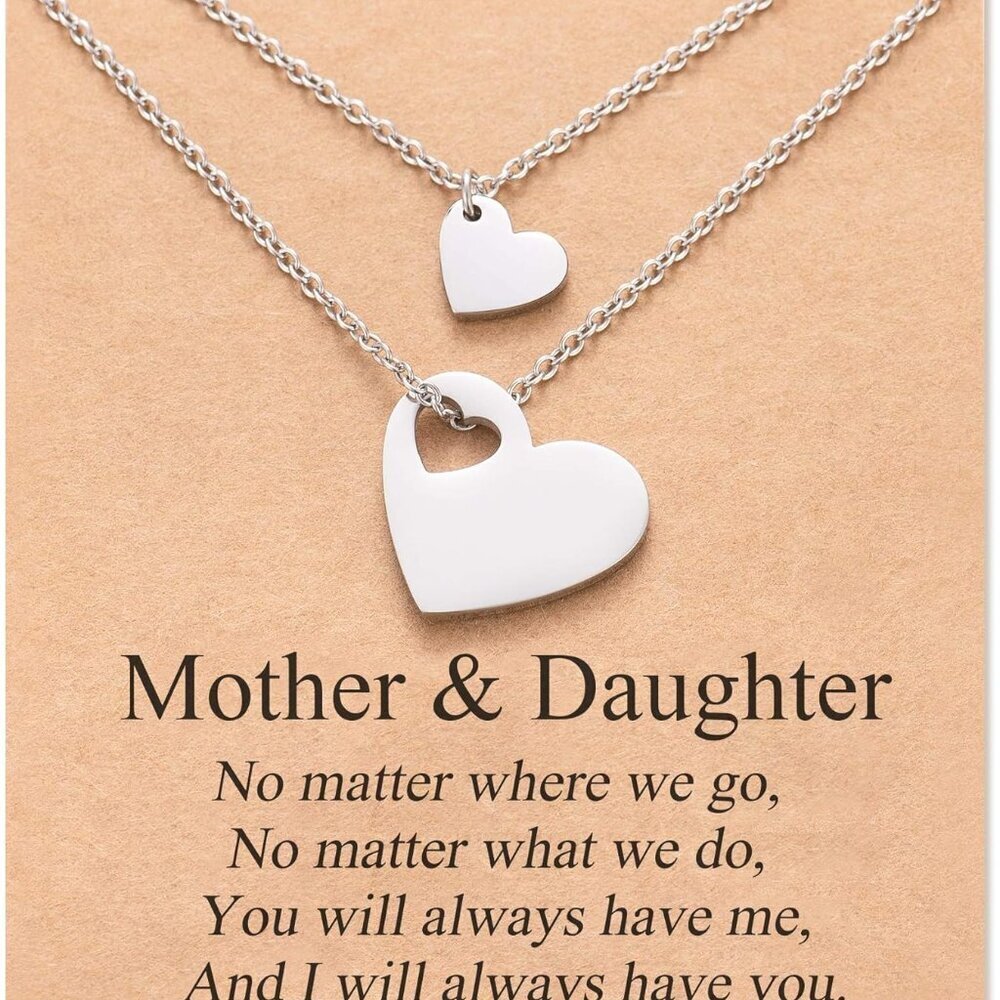 Mother Daughter Necklace Set for 2/3 Mothers Day Gifts for Mom Daughter Matching